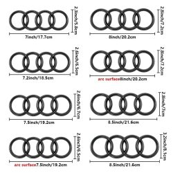 4-Ringe-Logo ABS Auto-Fronthaube-Emblem Kofferraum-Abzeichen für Audi A3 A4 A5 A6 A7 A1 Q2 Q3 Q5 Q7 Q8 TT Sline Quattro