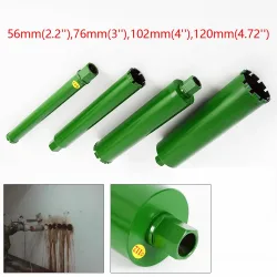 4 Stück Kernbohrer 56 mm/76 mm/102 mm/120 mm Offenlochbohrer Trocken-/Nass-Bohrwerkzeug für diamantverstärkte Beton M22 Bohrerfass