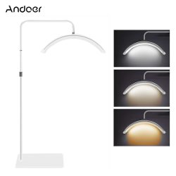 Andoer HD-M6X 36 W Boden-LED-Videoleuchte, Halbmondförmiges Fülllicht, 3200 K-5600 K, dimmbar, mit 180 cm/70,9 Zoll Metalllichtständer