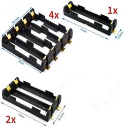 1 x 2 x 4 x 18650 SMT-Batteriehalter 18650 3,7 V Batteriebox Aufbewahrungsbox Container Power Bank mit Bronzestiften