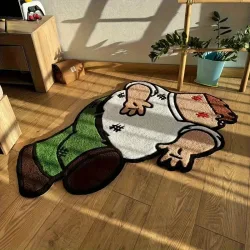 VIKAMA Lustige Peter-Cartoon-förmige Bodenmatte, Family Guy Figur, kurzer Plüsch, verschleißfest, rutschfest, für den Innenbereich, Sofa, Eingangsbereich, Teppich
