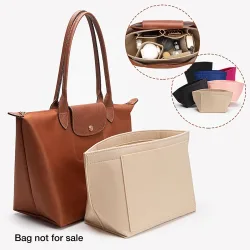 Filz einsatz Tasche passt für Long champ Handtasche Liner Tasche Filz Stoff Make-up Tasche Unterstützung Reise tragbare Einsatz Geldbörse Organizer