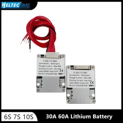 Heltec BMS 10S 36V 30A 60A 6S 7S BMS 24V mit Balancierfunktion Lithium-Batterie-Schutzplatine für Elektronische Geräte/Rollstühle/Fahrzeuge