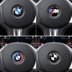 Auto-Lenkrad-Emblem-Aufkleber für BMW E46 E90 E60 F30 F10 E39 E36 E87 F20 E90 E70 M3 M5 M6 G20 G30 E93 Z3