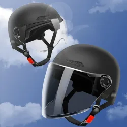 Halbhelm für Erwachsene mit Schutzbrille für Motorrad und Fahrrad ? Cartoon-Design, 3C-zertifiziert für Männer und Frauen.