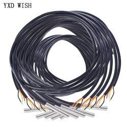10 Stück DS18B20 Temperaturfühler Temperatursensor 1M 2M 3M 5M DS1820 Edelstahl Paket Wasserdicht 18B20 100cm/200cm/300cm