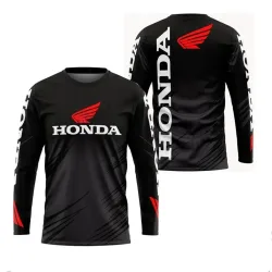 Playera Motociclista Biker Honda Schnell trocknendes, atmungsaktives, langärmliges Honda-Reit-T-Shirt für Männer und Frauen