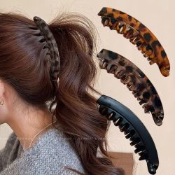Schildpatt Banane Haarspange Fischförmige Haarnadel für Frauen Haarschmuck Haarklammern Twist Clamp Pferdeschwanz Haarspangen Kopfbedeckung