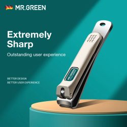MR.GREEN Nagelknipser aus Edelstahl mit gebogener Klinge, Fingernagelschere, Schneider, Maniküre-Werkzeuge, Trimmer mit Nagelfeilen