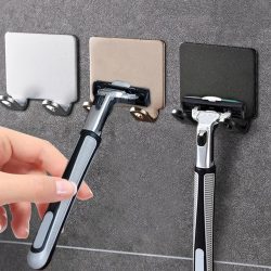Badezimmer Edelstahl Rasiererhalter Aufbewahrungshaken Wandmontage Herren Rasierer-Regal Bohrfreier Rasiererhalter Zubehör Organisation