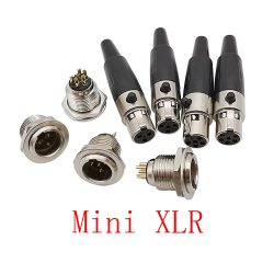 2Pcs Mini XLR 3/4/5/6 Pin Stecker Chassis Panel Mount Mini XLR Buchse Jack audio Mikrofon Kabel Löten Stecker