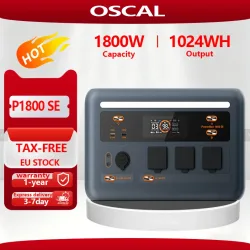 OSCAL PowerMax1800 SE Energiespeicher-Kraftwerk 1800W 1024WH Solar-Energiespeicher für Outdoor-Camping und mobile Heimnutzung