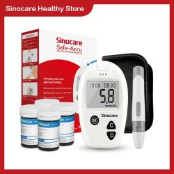 Sinocare Safe-Accu Blutzuckermessgerät Glucometer Kit 10s Testzeit Blutzuckermessgerät 50/100 Streifen für Glucometer mit Lanzetten