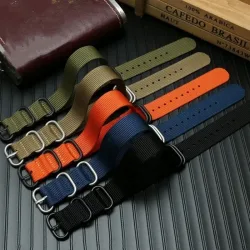 Nylon-Uhrenarmband 18mm 20mm 22mm 24mm für Seiko für Omega Nato Strap Premium Army Sport Dropshipping Schwarze Schnalle Gürtel Armband
