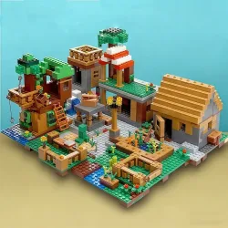 Luxuriöses 6-in-1 Großes Dorfmodell-Baukasten-Set Kompatibel mit My World Serie Bausteine Lernspielzeug für Jungen und Kinder