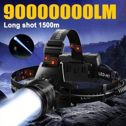 Leistungsstarke LED Scheinwerfer Aluminium Legierung Scheinwerfer Led Kopf Hohe Lumen Wiederaufladbare Led Scheinwerfer Camping Suche Jagd Angeln