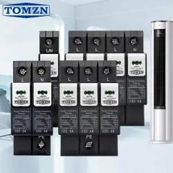 TOMZN 10/350?s 7kA TZG40-T1T2 Neuer Typ 275V 385V AC 8/20?s 20-50kA Steckbarer DIN-Schienen-Überspannungsschutz Blitzschutzgerät