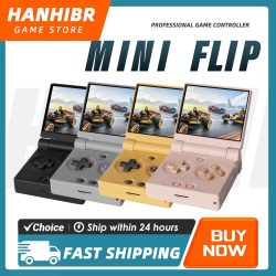MIYOO MINI FLIP Handheld-Spielkonsole 2,8'' IPS-Bildschirm Linux-System Videospielkonsolen Gratis Etui Gamer Dual-Analogsticks Geschenk