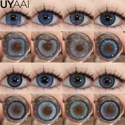 UYAAI, UYAAI Farbkontakt-Make-up, blaue Linse, farbige Schüler für jährliche Gebrauchte Schönheit, Augen, blaue Linse, Frau, Make-up, Kontakte, Colorcon, Cosplay