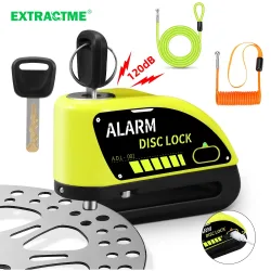Extractme Motorrad Alarm Scheibenbremse Schloss 120dB Fahrrad Rad Disk Vorhängeschloss Sicherheit Diebstahlsicherung Roller Alarma Motocicleta