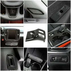 Für Volvo XC40 2018-2025 Auto Center Konsole Zubehör Carbon Faser Farbe Ändern Dekoration Styling Rahmen Abdeckung Trim