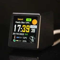GeekMagic Ultra Tragbare Smart Wifi Wetterstation Display Wetter Temperatur Luftfeuchtigkeit Zeit Wecker Desktop Dekoration