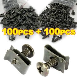 Auto-Metallschraubclips-Set: U-förmige Befestigungsklammern, selbstschneidende Schrauben, Auto-Clips, Kotflügel-Stoßstangenschutzschnallen, Eisenblechschrauben