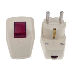 Europäisch deutschland schuko wieder ver draht barer Netz stecker mit rotem Ein-Aus-Schalter 16a eu Netz kabel steckdose 250v Typ e