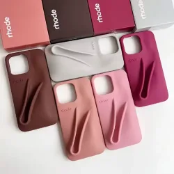 Trendiger Rhode Lipgloss-Halter für iPhone 11-17, Sturzsicheres 3D-Design, Dickes Silikon-Einzelgehäuse, Handy-Zubehör