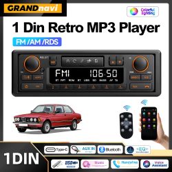 1DIN Retro Autoradio MP3-Player Stereo Bluetooth FM AM RDS Unterstützung QC3.0 Für Porsche VW Benz BMW Land Rover Audi Alfa Romeo