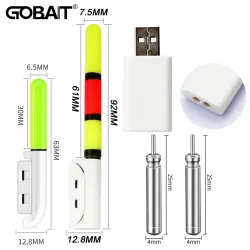 Verbesserte Nacht Angeln Schwimmt Licht Leucht CR425 3,6 V Lithium-Batterie Ladegerät Set Boje Werkzeuge Süßwasser Bobber Pesca Tackle