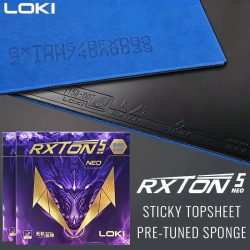 LOKI RXTON 5 NEO Tischtennisbelag Klebrige Tischtennisgummiplatte mit Voreingestelltem Hochdichtem Blauen Schwamm