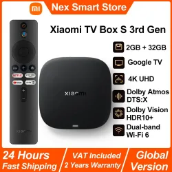 Xiaomi, Xiaomi TV Box S 3. Generation, Android Smart TV Box Media Player, 4K Ultra HD WIFI 6 Google TV, Dolby Vision HDR10+ Google Assistant