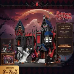 Klemmbausteine Vampir-Mittelalter-Schloss Baustein-Set, Filmstadt-Architektur, Modulares Montagemodell, Ziegelstein-Dekoration, Kreatives Spielzeug, Geschenke für Erwachsene, 3900 Teile