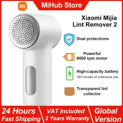 NEUER Xiaomi Mijia Fusselentferner 2, Wiederaufladbarer Flusenentferner mit Transparentem Fusselsammler, 6-Blatt-Stahlklinge Tragbarer Trimmer