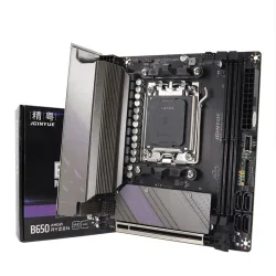 JGINYUE AM5 Motherboard unterstützt AMD Ryzen 7000 Serie CPU-Prozessoren, DDR5 Dual-Channel-Speicher RAM, ITX B650i Night Devil.