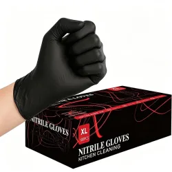 20/60/100 Stück schwarze Einweg-Nitrilhandschuhe, puderfrei, wasserdichte Handschuhe für Tattoo-Zubehör, Schönheitssalon, Reinigungswerkzeug