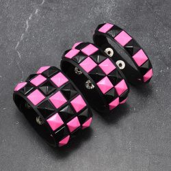 3 Teile/satz Mode Kontrast Nieten Leder Handgelenk Freundschaft Große Breite Armband Für Männlich Weiblich Schnalle Vintage Punk Schmuck