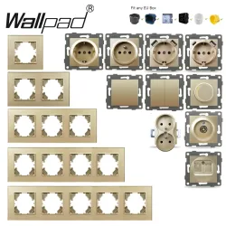 Gold EU Glas EU Russland Steckdose mit USB Typec ein Doppel Französisch 1 2 Gang Zwischen türklingel Verschluss Lüfter Dimmer Schalter DIY