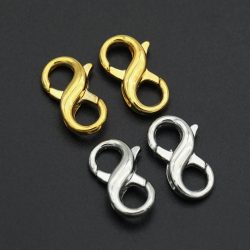 10 stücke 18X11mm Abbildung Acht Verschluss Verschlüsse Karabinerverschluss Für Schlüssel Ring Halskette Kette Haken DIY Zubehör für Schmuck Finden