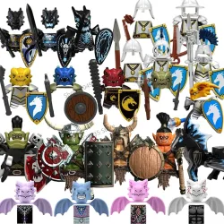 QQ04-11 Mittelalterliche Ritter Bausteine Dragon Knights Lightning Dragon Mount Figur Zubehör Spiele Modell Montieren Ziegel Spielzeug