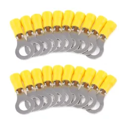 10/50/100 Stück RV5,5 M4M5M6M8 Gelb 12-10AWG Ring Crimp Terminal Isolierte Elektrische Kabel Draht Stecker