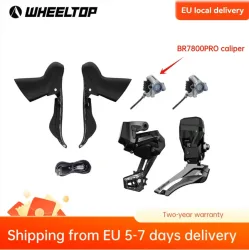WHEELTOP EDS TX Rennrad-Gruppensatz Elektronische Drahtlose Carbon-Aluminium-Legierung Felgen-/Scheibenbremse 7-14-Gang Vorder- und Hinter-Schaltwerk