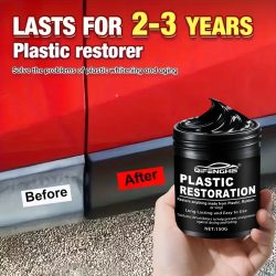 Auto-Kunststoff-Restaurator-Polierpaste 150 g ? Reifen-, Innen- und Stoßstangenglanz und Schutz, langanhaltender Glanz, Kfz-Kunststoffpflege