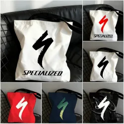 Marke S-SpecializedE Aufbewahrungstaschen, Canvas-Tragetasche mit doppelseitigem Druck, große Kapazität, modische Schultertasche, Einkaufshandtasche