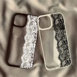 Vintage-Handyhülle mit Spitzenrand für iPhone 18 Pro 17 Pro Max 16 Plus 15 14 13 11 12 16E Air X XR XS Max 7 8 Plus SE 2022
