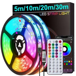 LED-Streifenlichter, Musik-Synchronisierung, LED-Leuchten für Zimmer mit APP-Steuerung, flexible Band-Band-Lichter für Zuhause, Party, Dekoration, TV-Hintergrundbeleuchtung