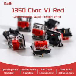 Kailh 1350 Choc V1 Red Switch Hitbox Controller Lineare, cremige Low-Profile-Schalter für RGB DIY Gaming Mechanische Tastatur Hitbox