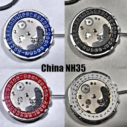China NH35 Uhrwerk, 3-Uhr-Kalenderanzeige in Schwarz/Weiß, Ersatz Japan NH35 Mechanisches Uhrwerk, Uhrenzubehör