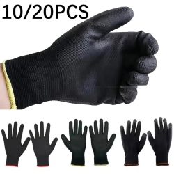 10/20PCS Beschichtung Nylon PU Arbeit Handschuhe Holzbearbeitung Nicht-slip Langlebige Beschichtung Nylon PU Arbeit Handschuhe Camping lock Rand Farbe Zufällig